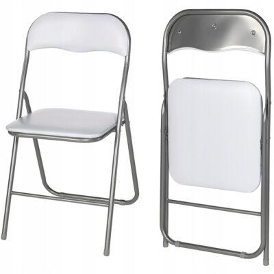 |  Zestaw cateringowy ogrodowy biały składany – stół 180x74cm + 6 krzeseł White | krzeslaonline.pl