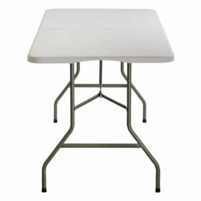 |  Zestaw cateringowy ogrodowy biały składany – stół 180x74cm + 6 krzeseł Black Premium | krzeslaonline.pl