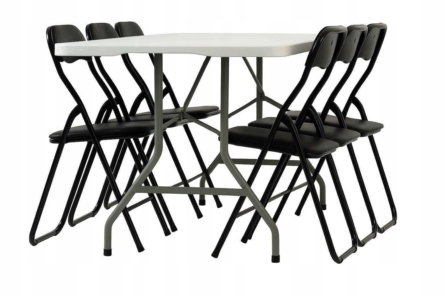 Zestaw cateringowy ogrodowy biały składany – stół 180x74cm + 6 krzeseł Black Premium | krzeslaonline.pl | Zestaw cateringowy ogrodowy biały składany – stół 180x74cm + 6 krzeseł Black Premium | krzeslaonline.pl