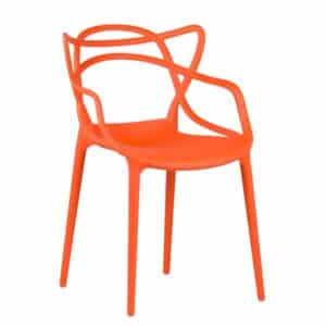 Krzesło nowoczesne skandynawskie ażurowe Split - pomarańczowe