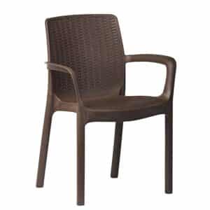 |  Krzesło ogrodowe Riviera – imitacja rattanu brązowe | krzeslaonline.pl