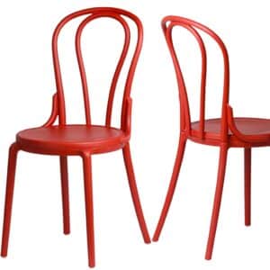 Krzesło kuchenne klasyczne rustykalne Vintage - czerwone