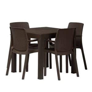 |  Zestaw mebli ogrodowych Riviera – imitacja rattanu brązowy | krzeslaonline.pl