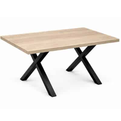 |  Stół industrialny loftowy bankietowy X 120x80x3,6cm dąb sonoma | krzeslaonline.pl