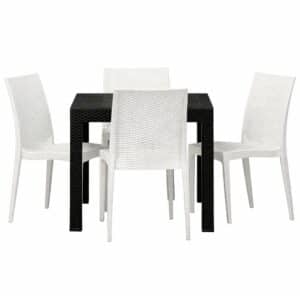 |  Zestaw mebli ogrodowych – 4 krzesła Havana białe + stół Riviera | krzeslaonline.pl