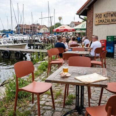 |  Krzesło kawiarniane ogrodowe restauracyjne Linea brązowe | krzeslaonline.pl