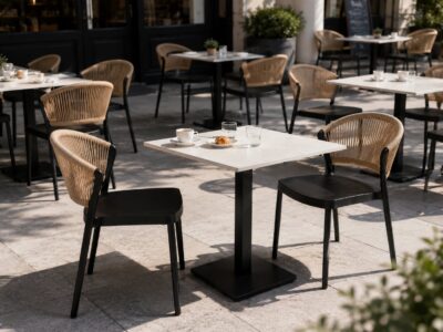 |  Stolik ogrodowy kawiarniany Patio blat HPL 68x68cm biały | krzeslaonline.pl