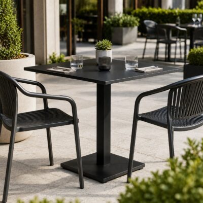 |  Stolik ogrodowy kawiarniany Patio blat HPL 68x68cm czarny | krzeslaonline.pl