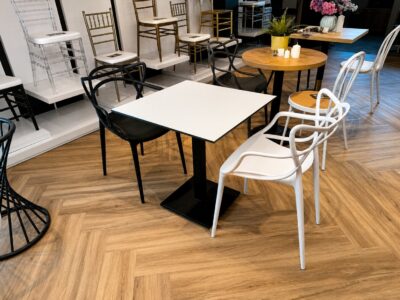 |  Stolik ogrodowy kawiarniany Patio blat HPL 68x68cm biały | krzeslaonline.pl