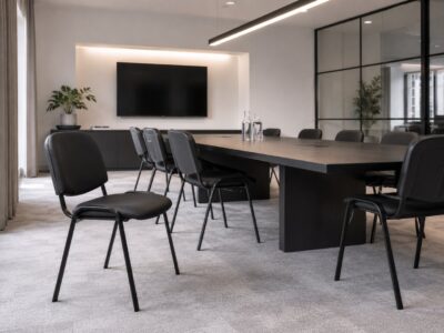 7bbf4f1db161520d3d32ec61a3a08f08|  Krzesło konferencyjne tapicerowane ISO PVC – kolor czarny | krzeslaonline.pl