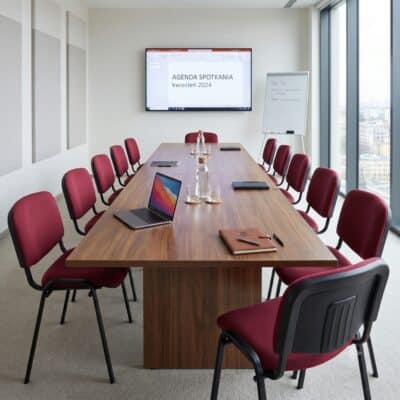 |  Krzesło konferencyjne tapicerowane ISO – kolor bordowy | krzeslaonline.pl