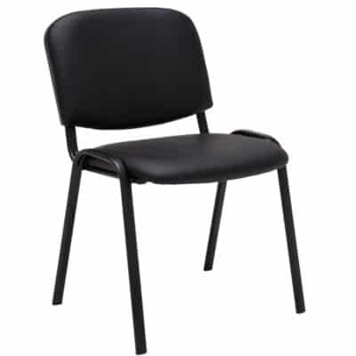 491f5b013fef9bf3f08a0999e413b1e9|  Krzesło konferencyjne tapicerowane ISO PVC – kolor czarny | krzeslaonline.pl