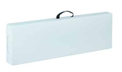 98494cb6f70d2b091a170be15b1e831d|  Ławka cateringowa składana biała 180x30cm powystawowe | krzeslaonline.pl