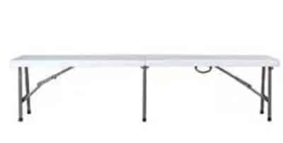 ad8bd895bb083c119548ad7f5ef20a49|  Ławka cateringowa składana biała 180x30cm powystawowe | krzeslaonline.pl